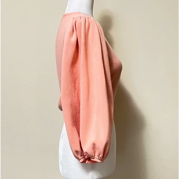 MISSGUIDED new Pink True Wrap Around Straps Crop Balloon Sleeves Knit Top 10/12 - Picture 9 of 16